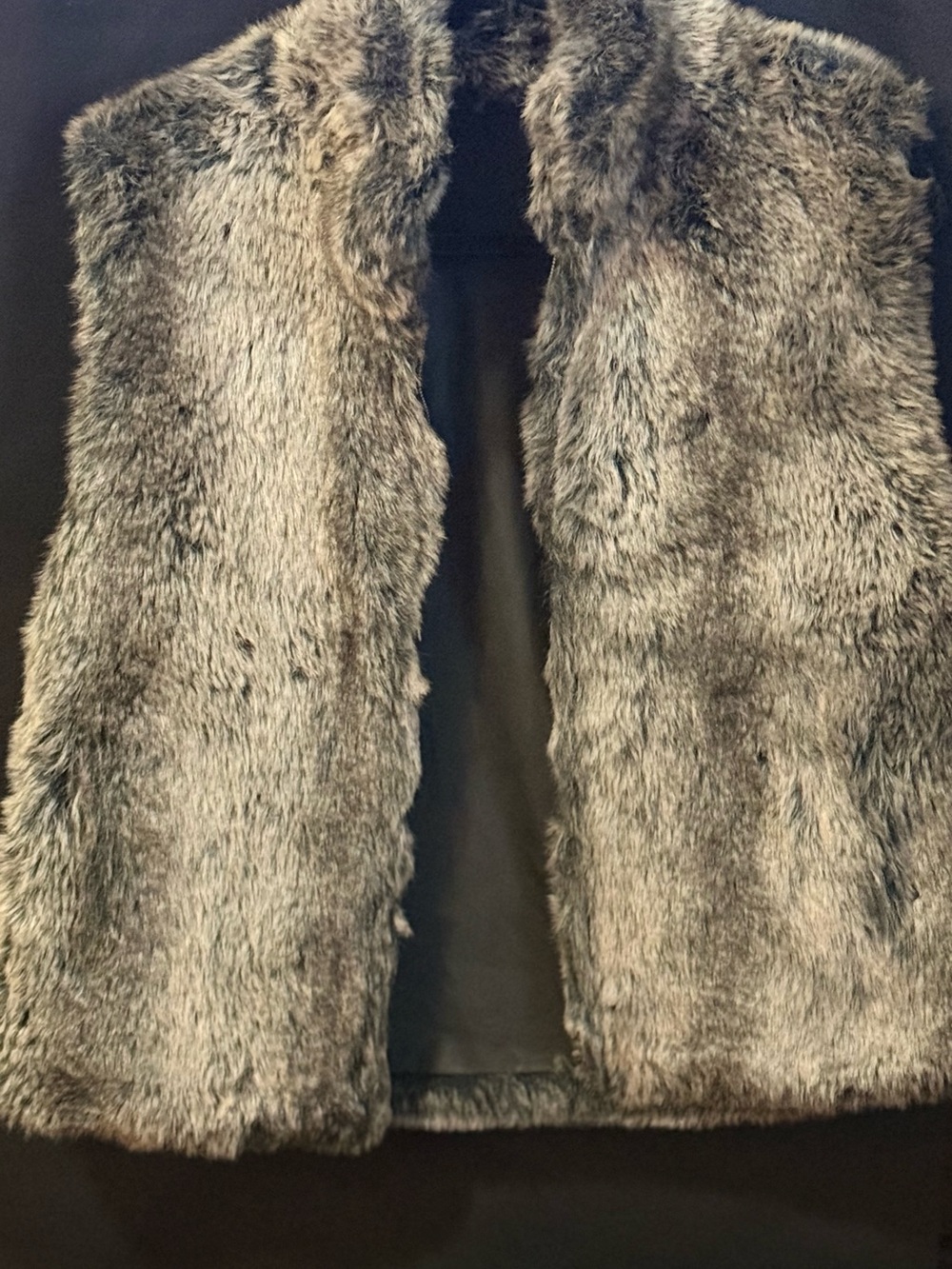 Faux Fur Vest in Gray-Brown